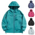 thumbnail image 1 of Sentmoon Mens Jackets Solid Color Long Sleeve Drawstring Hooded Neck Coat Men Oversized Zipper Windbreaker Waterproof Men Clothes with Pockets Fall and Winter Stylish for Walking and Daily XXXL, 1 of 8