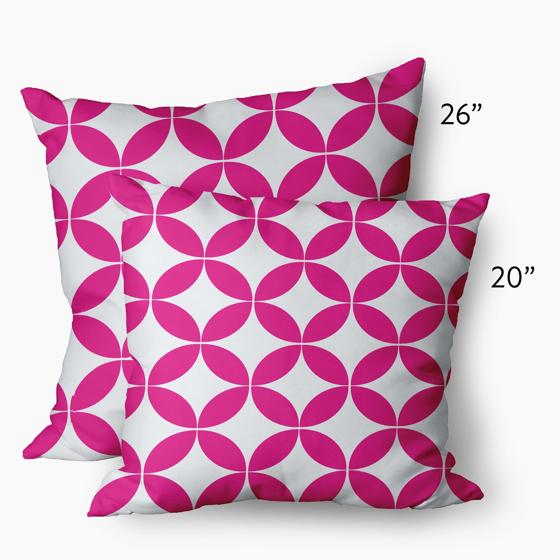 Simply Daisy 20 in x 20 in Scandinavian Pink and White Polyester Throw Pillow