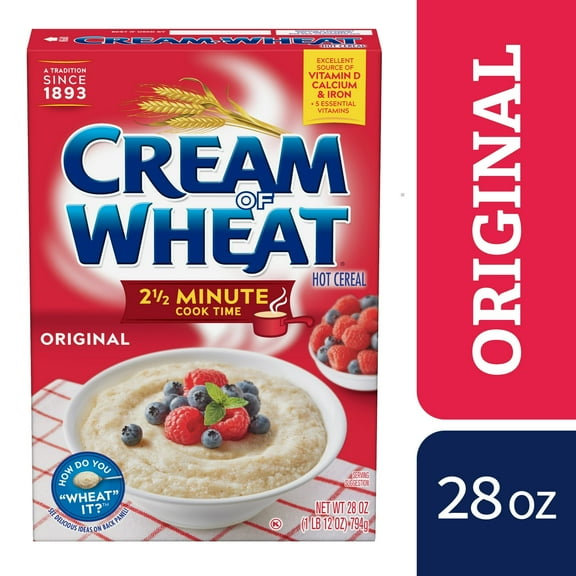 Cream of Wheat 2.5 Minute Hot Cereal, Original Flavor, Kosher, Shelf-Stable, 28 oz Box (Pack of 2)