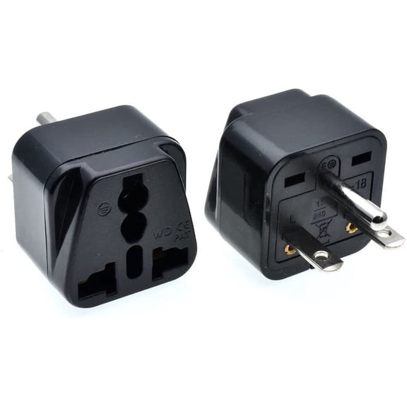 Tekit Black NEMA 6-15P Universal Plug Adapter 110-250V 15A,Universal World to North American US NEMA 6-15P Electrical Plug Adapter Converter (6-15P Black)