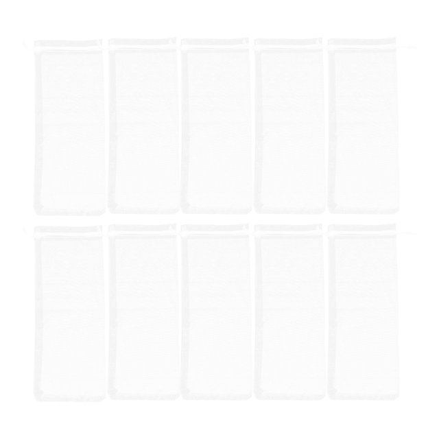 10pcs Sheer Organza Wine Bottle Cover Wrap Gift Bags (White)