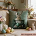 thumbnail image 1 of Decoraciones de Pascua, adornos de Pascua, regalos de Pascua, funda de almohada de conejito de Pascua, animales lindos, decoración de sofá estampada, funda de cojín suave, funda de almohada corta de f, 1 of 6
