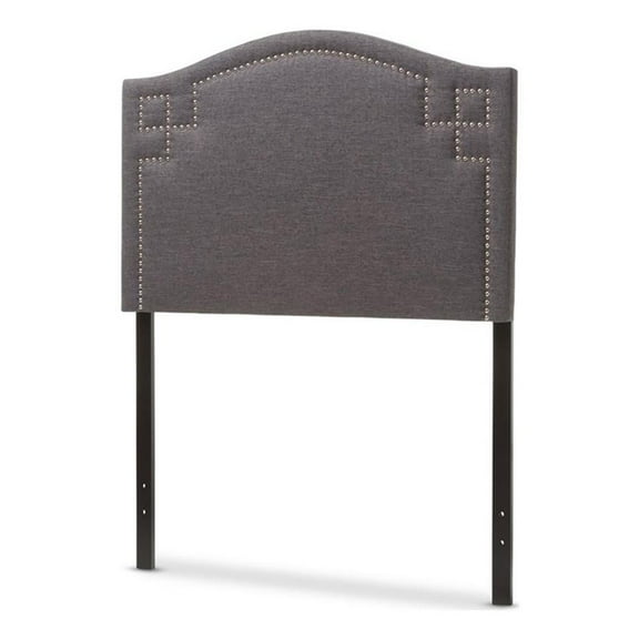 Kingfisher Lane Modern Fabric Upholstered Twin Headboard in Gray