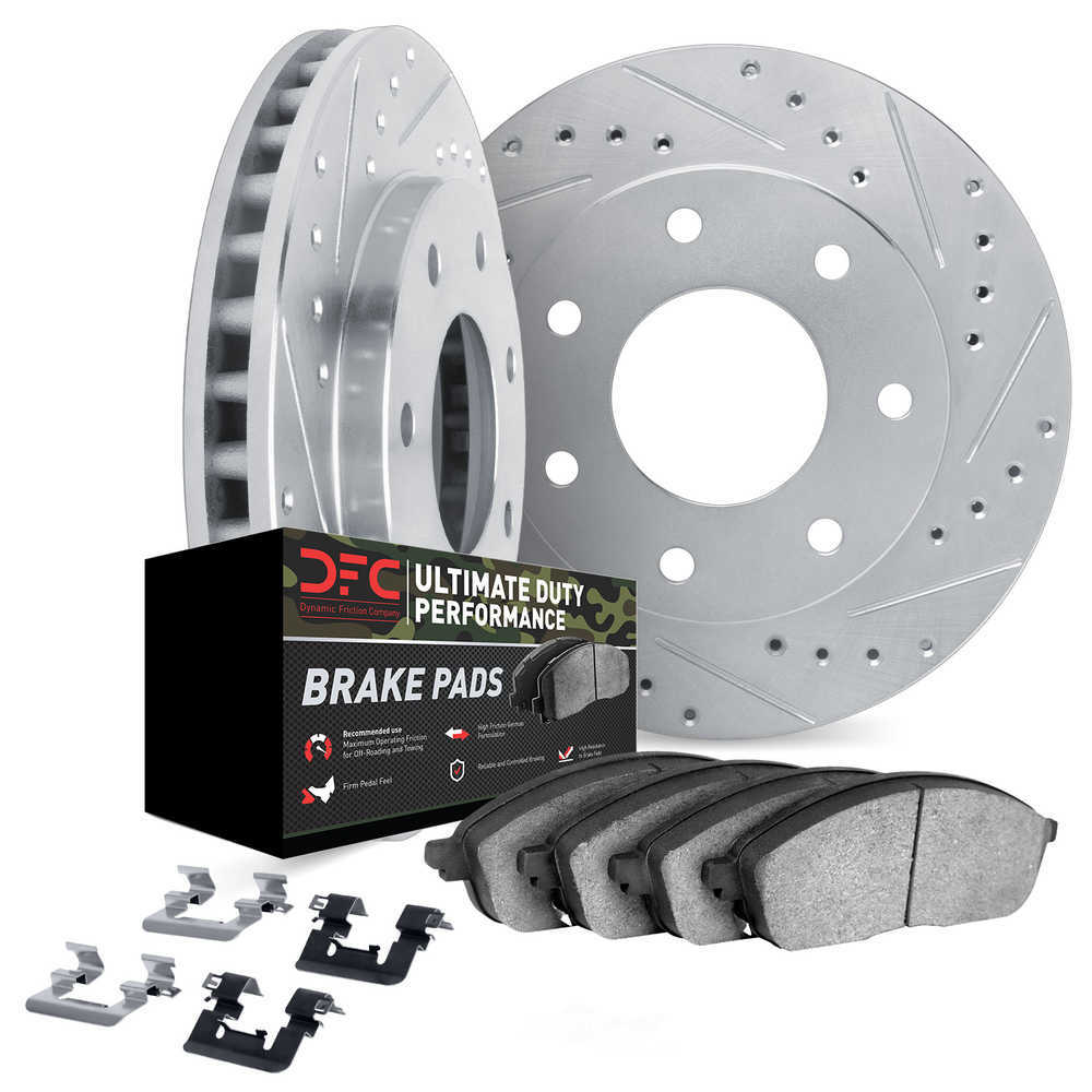 Dynamic Friction Company 7412-54038 DFC Rotors-Drilled and Slotted-Silver with Ultimate Duty
