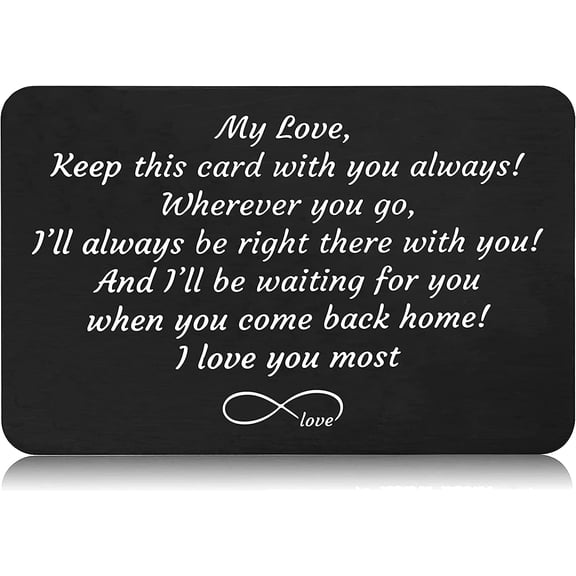 Daisyco Gifts Sentimental Engraved Wallet Insert Card for Boyfriend Husband, Father's Day Birthday Love Gift