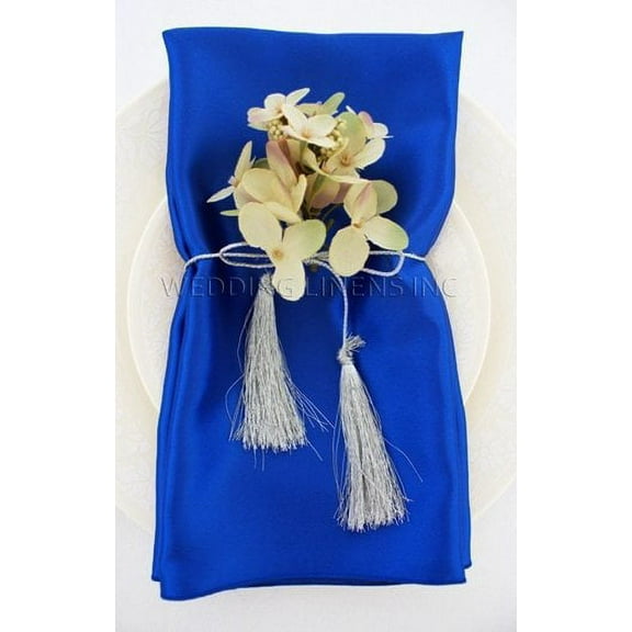 Wedding Linens Inc. (10pcs) 20'' x20" Satin Table Napkins for wedding Party Decoration events - Royal Blue