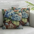 thumbnail image 3 of Chilfamy Blue Hydrangea Flower Decorative Throw Pillow Covers， Spring Summer Floral This is Us Our Life Porch Home Decor, Enjoy The Little Things Farmhouse Outdoor Sofa Couch Cushion Case 22x22in, 3 of 5