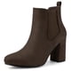 thumbnail image 1 of Botines De Chelsea Punta Redonda Tacones Gruesos Para Mujer Café 40, 1 of 7