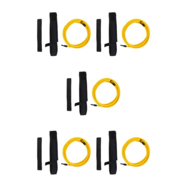 Ruiboury Compétences de Natation avec Ceinture Réglable Accessoires de Natation TPE Ceinture d'Entraînement Accessoires de Piscine Jaune-4 Mètres 5Set