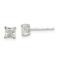 thumbnail image 3 of 925 Sterling Silver Polished CZ Post Earrings, 3 of 4