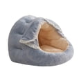 thumbnail image 4 of Cama para Gatos Cama para Gatos Cubierta de Cueva Suave con Cortina de Puerta, Cama Redonda para Mascotas con Capucha de Felpa para Conejitos, hámster azul, 4 of 8