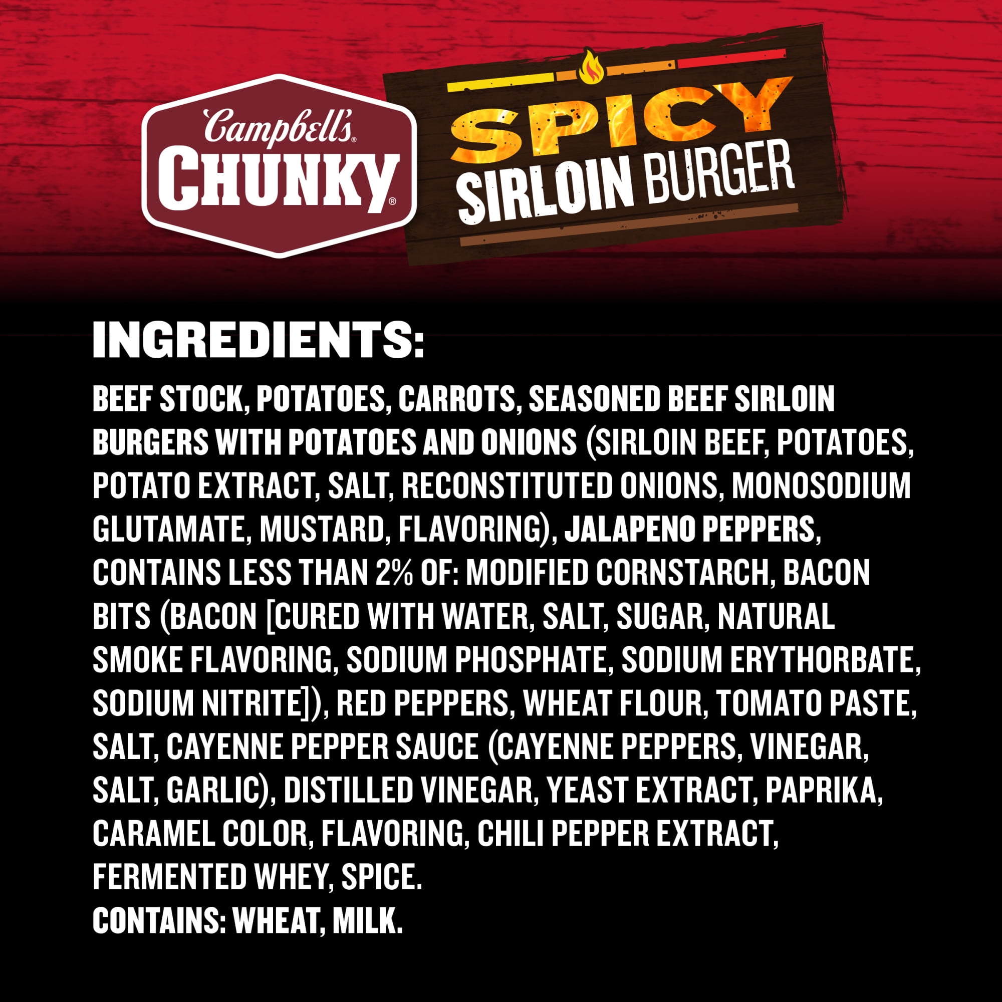 (3 pack) Campbell's Chunky Soup, Spicy Sirloin Burger Soup, 18.8 oz Can