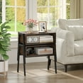 thumbnail image 4 of Gymax Lot de 2 Tables d'Appoint Empilables Table de Chevet Étagère Table d'Accent, 4 of 10