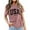 Pink, variant on MIXUE Boho Tops For Women Summer Letter Print Round Neck Short Sleeve Soft Trendy Casual Pullover Shirts For Women Tee Shirts Sportswear,Pink,L
