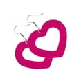 thumbnail image 2 of Sonducket Pendientes de cuero en forma de corazón, colgante de oreja, aro exagerado, pendiente colgante hueco, regalo del Día de San Valentín, favores Ropa, zapatos y accesorios Miscelánea tipo 13 Sonducket AP010114-13, 2 of 6