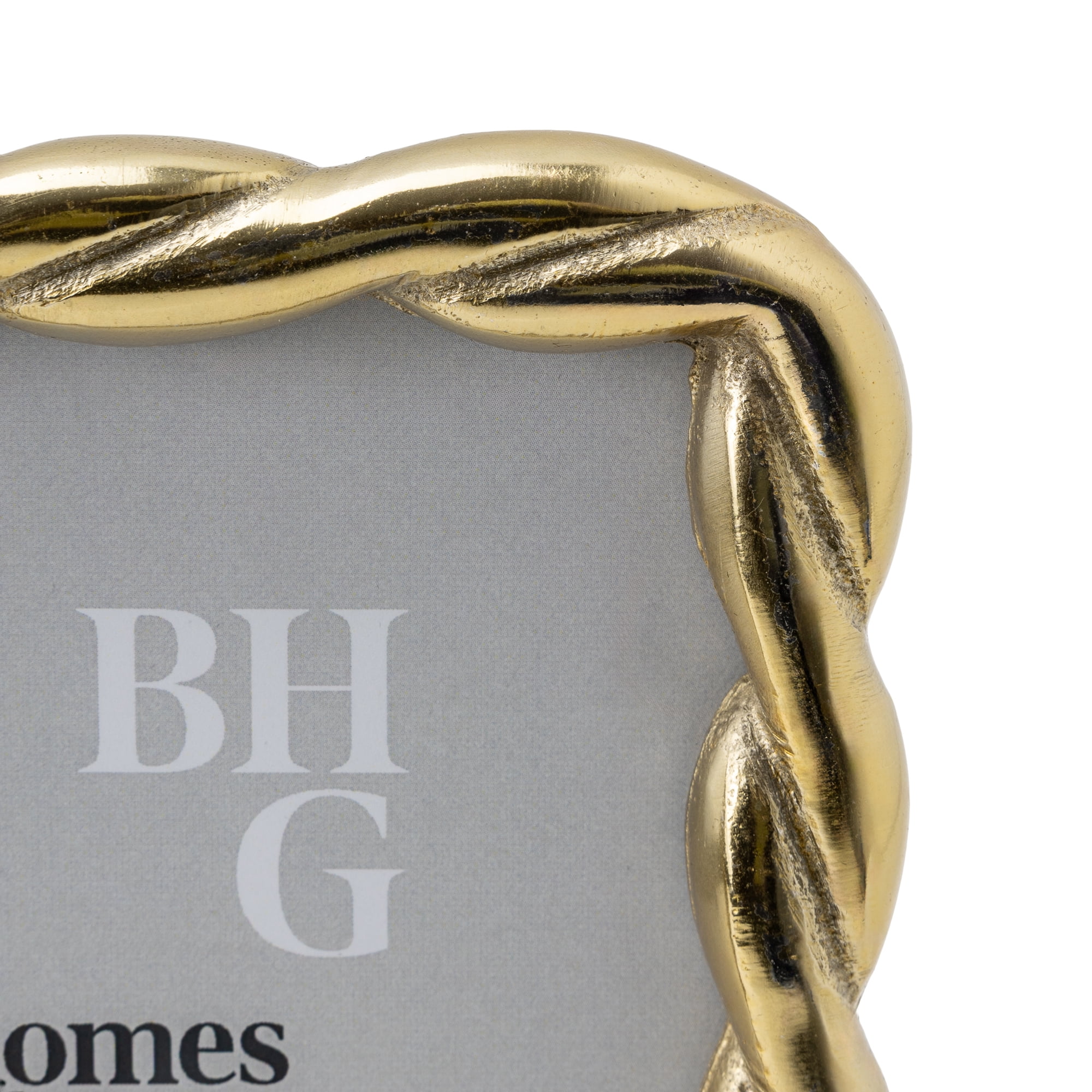 Better Homes & Gardens 4x6 Picture Frame – Gold Rope Metal Tabletop Photo Frame