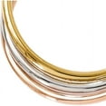 thumbnail image 3 of Primal Gold 10 Karat Tri-color Textured Twisted Hoop Earrings, 3 of 5