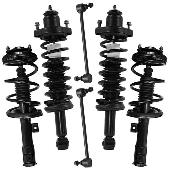 Detroit Axle - 4pc Suspension Kit for 2008-2011 Mitsubishi Lancer, 2 Struts with Coil Spring 4 Front Rear Sway Bar Links 2009 2010 Replacement