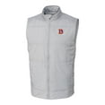 thumbnail image 2 of Men's Cutter & Buck Gray Denver Broncos Throwback Logo Big & Tall Stealth Hybrid Quilted Windbreaker Full-Zip Vest, 2 of 3