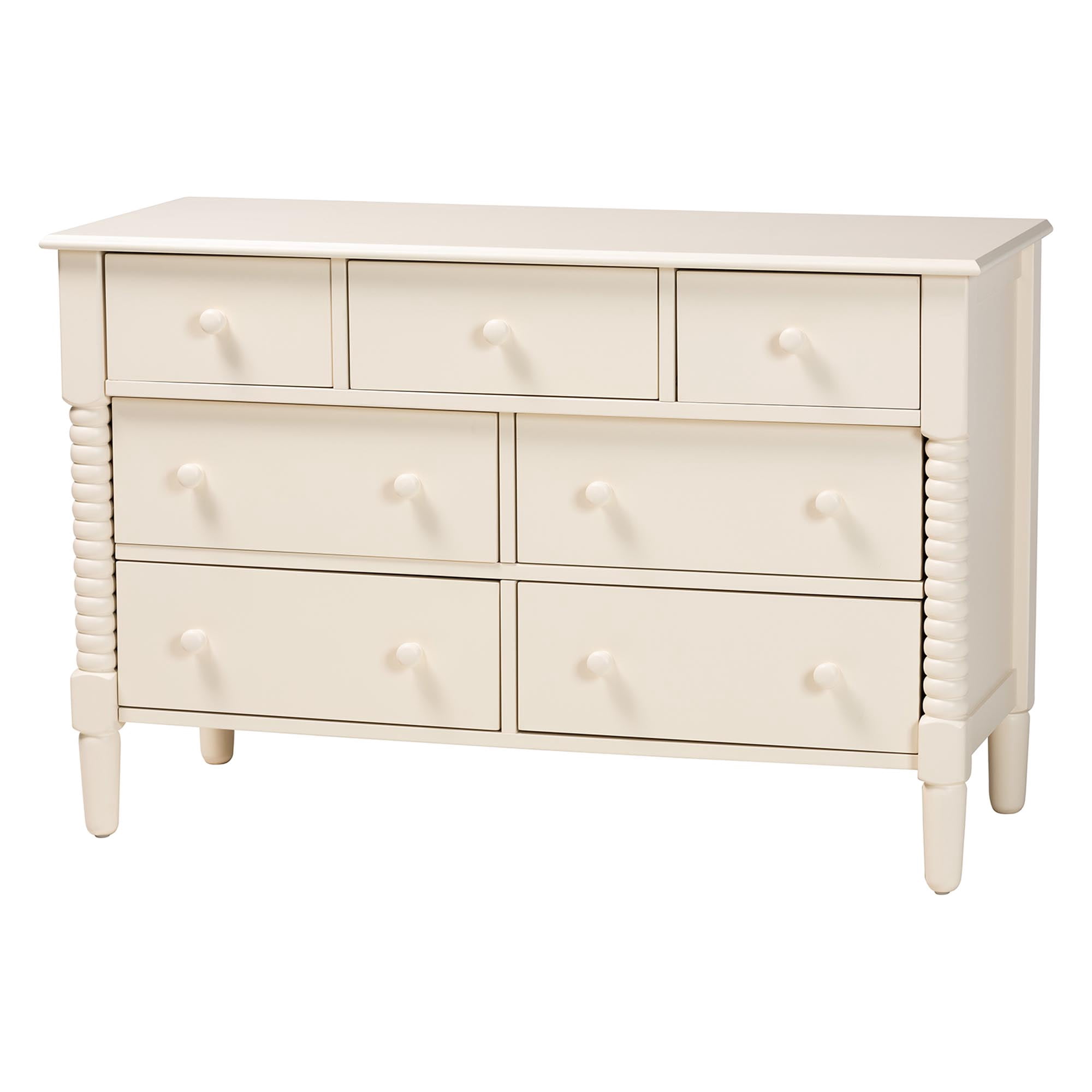 Baxton Studio Braith Farmhouse Bedroom Set, Queen, Ivory