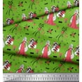 thumbnail image 1 of Soimoi Green Poly Georgette Fabric Holly Leaves,Gift Box & Shopper Women Fashion Fabric Prints By Yard 42 Inch Wide, 1 of 1