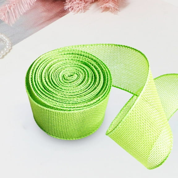 Darzheoy Burlap Wired Ribbon, 2 Inch x 5.5 Yard, Wired Edge Ribbon for Big Bow, Wreath, Tree Decoration, Outdoor Decoration