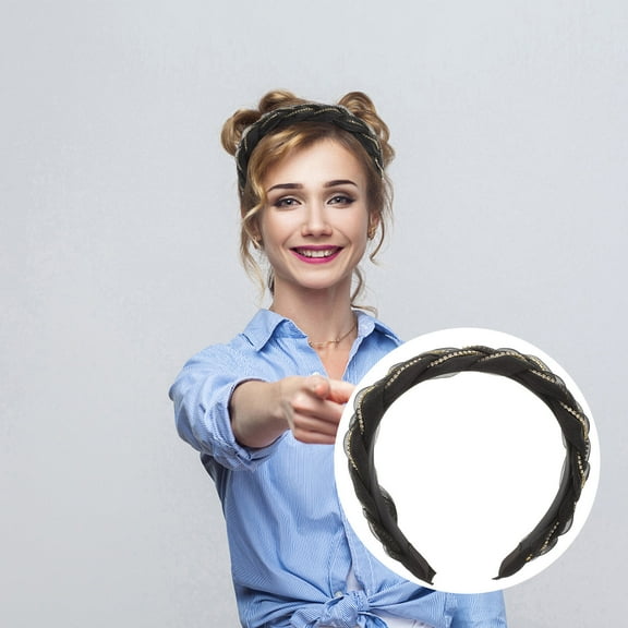 STRANDCHIC dressy hairband Elegant Headband Organza Black 1Pack