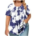 thumbnail image 2 of Xdegoge Womens Blouses Short Sleeve Plus Size Tops Fashion Printed Crew Neck Oversized T Shirt Loose Fit Tunic Summer Tops Casual Boho Tees Ropa Mujer Save for Later List Recent Purchases, 2 of 6