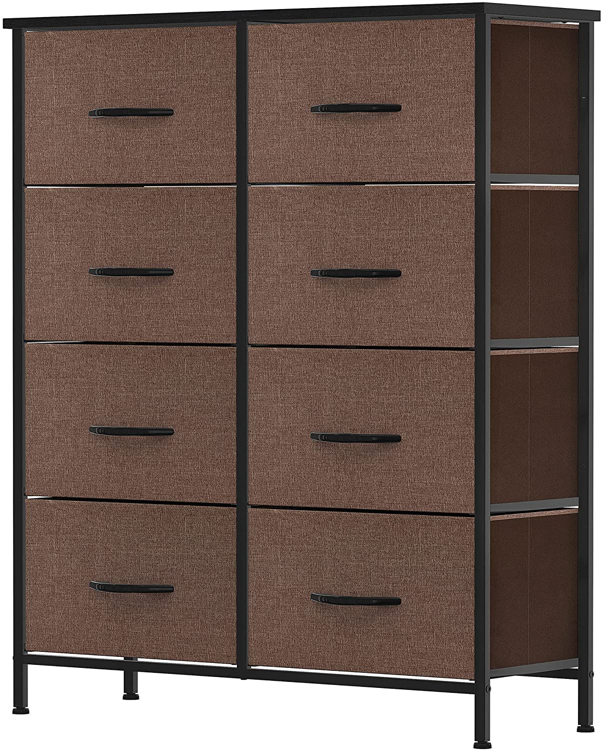 Storage Tower with Large Capacity Organizer Unit for Bedroom Living Room & Closets Sturdy Steel Frame Black/ Grey YITAHOME Fabric Dresser with 7 Drawers Easy Pull Fabric Bins & Wooden Top