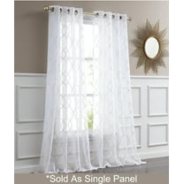 Dainty Home Single Light Filtering Grommet Curtain Panel, Metallic Embroidered, 54"x84"