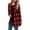 Red, variant on Women's Chunky Knit Open Front Plaid Cardigan Long Sleeve Oversized Checkered Sweater Coat with Pockets Button Down Fall Winter Casual Outwear, Red,XXXXL