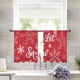 thumbnail image 3 of Red Christmas Sheer Curtains 45 Inch Length 2 Panels Set, Semi Transparent Voile Rod Pocket Curtains for Living Dining Room Bedroom Drapes Xmas Snowflake Winter Modern Art, 3 of 8