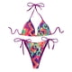 thumbnail image 4 of Conjunto de ropa de playa sin espalda con calzoncillos estampados de encaje sexy para mujer Fridja  nalpqowj14418, 4 of 7
