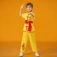 thumbnail image 2 of Vividxx Tracksuits Children Unisex Short Sleeve Shirt With Kung Fu Suits Tai Chi Uniform Trousers Satin Suit Training Arts Clothing Sets Outfits Sets Solid Color Toddler Comfort Dailywear, 2 of 3