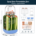 thumbnail image 4 of 2 Pack 1.5 Gallon Large Fermentation Jar with 3 Airlock, Stainless Steel Handle, Non-Slip Silicone Base, Wide Mouth Glass Jars with Scale Mark - Pickle Jars for Sauerkraut, Sourdough Starter, 4 of 9