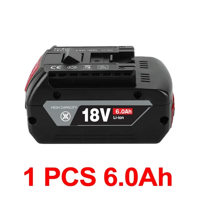 NEW 18V 6Ah Rechargeable Li-Ion Battery for Bosch 18V Power Tool Backup Portable Replacement BAT609 Indicator Light