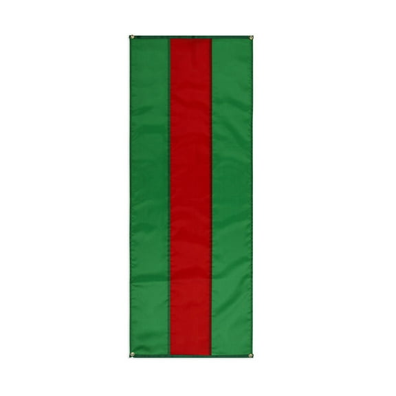 Christmas Nylon Pull Down By Old Glory Bunting - 3 Stripe Green & Red Xmas Banners - 18" x 8'. Made in USA! Free Shipping Available!