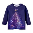 thumbnail image 4 of LIJCC Christmas Sweatshirts for Kid Girls 3/4 Length Sleeve Tops Tunic Blouses Dressy Casual Crew Neck Sweatshirts Pullover Xmas Tree Print Graphic Tee, 4 of 5