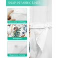 thumbnail image 3 of No Hook Shower Curtain with Snap in Liner, Mushroom Spring Summer Plant Leaves Hotel Shower Curtains for Bathroom, Washable Shower Curtain Liner Set with Mesh Top Window, 36"x72", 3 of 6