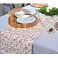 thumbnail image 4 of Floral Table Runner 72 Inches Long Vintage Flowers Botanical Design Rustic Vintage Grand Millennial Style Cotton Cloth Dining Table Runner For Kitchen Retro Home Décor Beige Off White 14x72 inches, 4 of 11