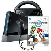 Wii Console with Mario Kart Wii Bundle - Black (Used/Pre-Owned)