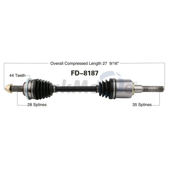 CV Axle Shaft Fits select: 2010-2012 FORD FUSION, 2010-2011 MERCURY MILAN