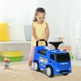 thumbnail image 3 of Patiojoy Voiture de Police Car pour Enfants à Chevaucher 2-en-1 Voiture Pousse-Pousse pour Tout-Petits avec Espace de Rangement Usage Intérieur et Extérieur Bleu, 3 of 8
