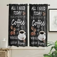 thumbnail image 3 of Retro Coffee Beans Small Curtain Rod Pocket Short Curtains Half Drapes Partition Cabinet Door Window Curtains Home Decor, 3 of 6