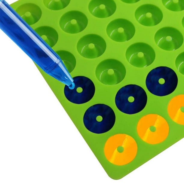 3 uds (morado + azul + verde) molde de silicona para donas, gelatina de Chocolate de caramelo de silicona de grado alimenticio antiadherente, cubo de hielo con 3 goteros de bonificación Adepaton 2033852