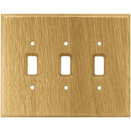 - Brainerd 126430 Wood Square Triple Toggle Switch Wall Plate / Switch Plate / Cover, Medium Oak, Triple Switch Wall Plate By Liberty Hardware Ship from US