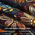 thumbnail image 6 of Boho Floral Mandala Tapestry Wall Hanging Vintage Bohemian Flower Medallion Tapestry Aesthetic Orange Stained Glass Hippie Small Tapestries for Bedroom Living Room Dorm Decor 90 x 60 Inch, 6 of 6