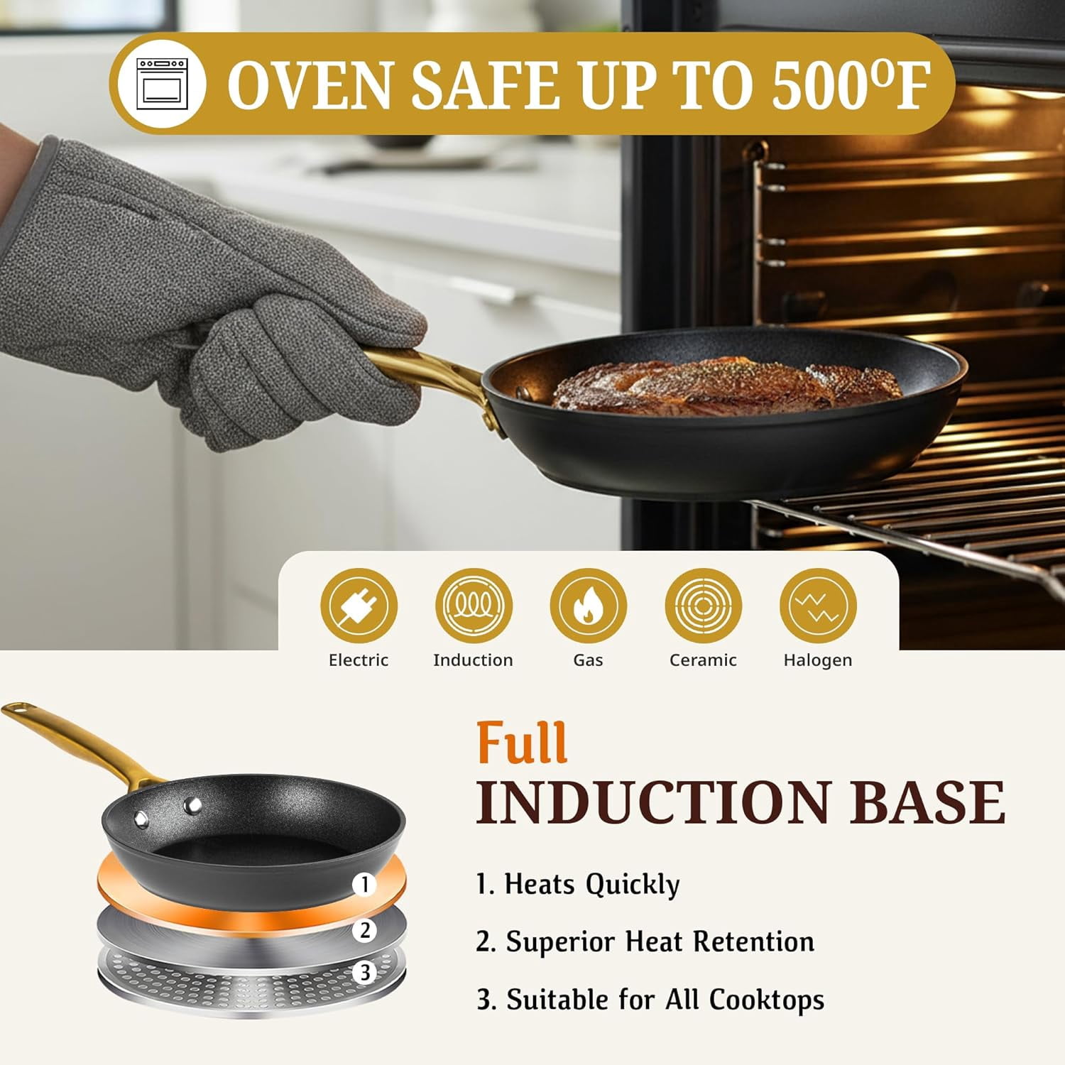 Granitestone Armor Max 20 Pc Hard Anodized Pots and Pans Set Non Stick, Induction Cookware Sets, Anodized Cookware Sets, Nonstick Cookware Set with Knife Set and Deep Fryer, Oven & Dishwasher Safe