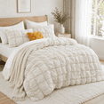 thumbnail image 2 of Unikome King Comforter Set, Soft Down Alternative Comforter with Puff Texture, All Season Cozy Bed Comforter with 2 Pillow Shams, Machine Washable, Cream, 2 of 2