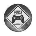 thumbnail image 2 of DouZhe Waterproof Spare Tire Cover, Gamer Zone Gray Sign Prints Adjustable Wheel Covers Fit for Jeep Trailer RV SUV Car, 17 inch, 2 of 7